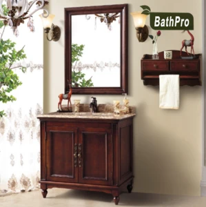 Small Size Rectangle Shape Wooden Bathroom Furniture Vanity