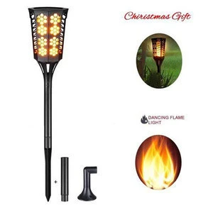 Solar Light, Path Flickering Tiki Dancing Flames Lighting 96 LED Dusk to Dawn Flickering Torches Outdoor Waterproof Security War