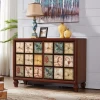 Solid Wood Chest Of Drawers European-Style Entrance 5 Six-Bucket Storage Cabinet Retro Painted Drawer