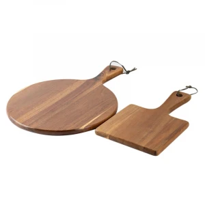 Solid wood pizza plate tray bread cutting board steak board round pizza plate square dinner plate cheese board with handle
