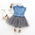 Import Spring and autumn new long sleeve net gauze Mosaic skirt female baby cowboy princess bubble skirt from China