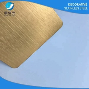 SS 304 316 Ti-Golden Stainless Steel Decorative Plate With hairline Finish