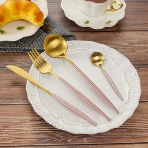 Stainless Steel Gold Spoon & Fork & Knife Cutlery Set