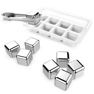 Stainless Steel Reusable Whiskey Stones Ice Cubes With Bar Accessories