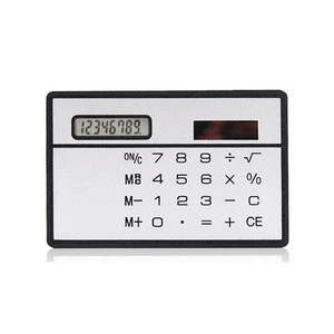 Stationery School Student Function Calculator Credit Card Sized Ultra-thin Portable Solar Powered 8-Digit Mini Calculator