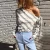 Import Striped Long Sleeve Tops Women One Shoulder Tops Pullover Bow Casual Elegant Office Ladies Blouse Female shirts from China