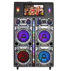Subwoofer trolley speaker karaoke subwoofer PA portable blue tooth speaker with wireless mic home theater speaker system