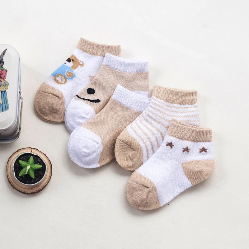 Summer Cute Cotton Baby Gift Set Socks Cozy Mesh New Born Baby Socks