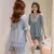 Import Summer short-sleeved pajamas pit strip casual home wear lace cute girl pure color loose milk silk pajamas suit from China