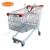 Supermarket shopping trolley cart with child seat accessories