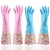 Import supplier high quality pink cute girly protection long arm  dish washing cleaning rubber latex household gloves glove from China
