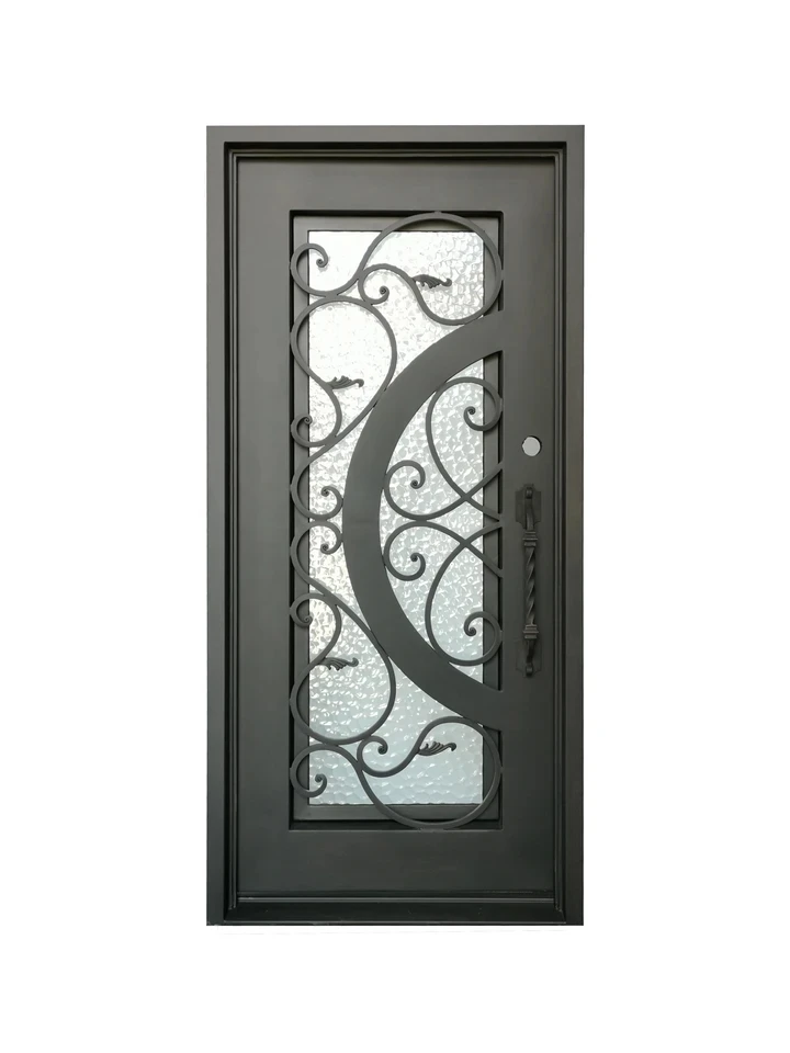 Support Customization  Door Design Exterior Iron French Doors Wrought Iron Single Door