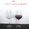 T357 wholesales 600ml clear red wine glass /stemware