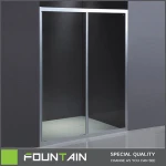 Tempered Glass Panel Sliding Alu Bath Shower Screen