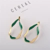 Top Design OEM Women Promotion Gift Pendant Earrings Jewelry Geometric Dangle Simple Gold Copper Alloy Drop Stud Charm Earring