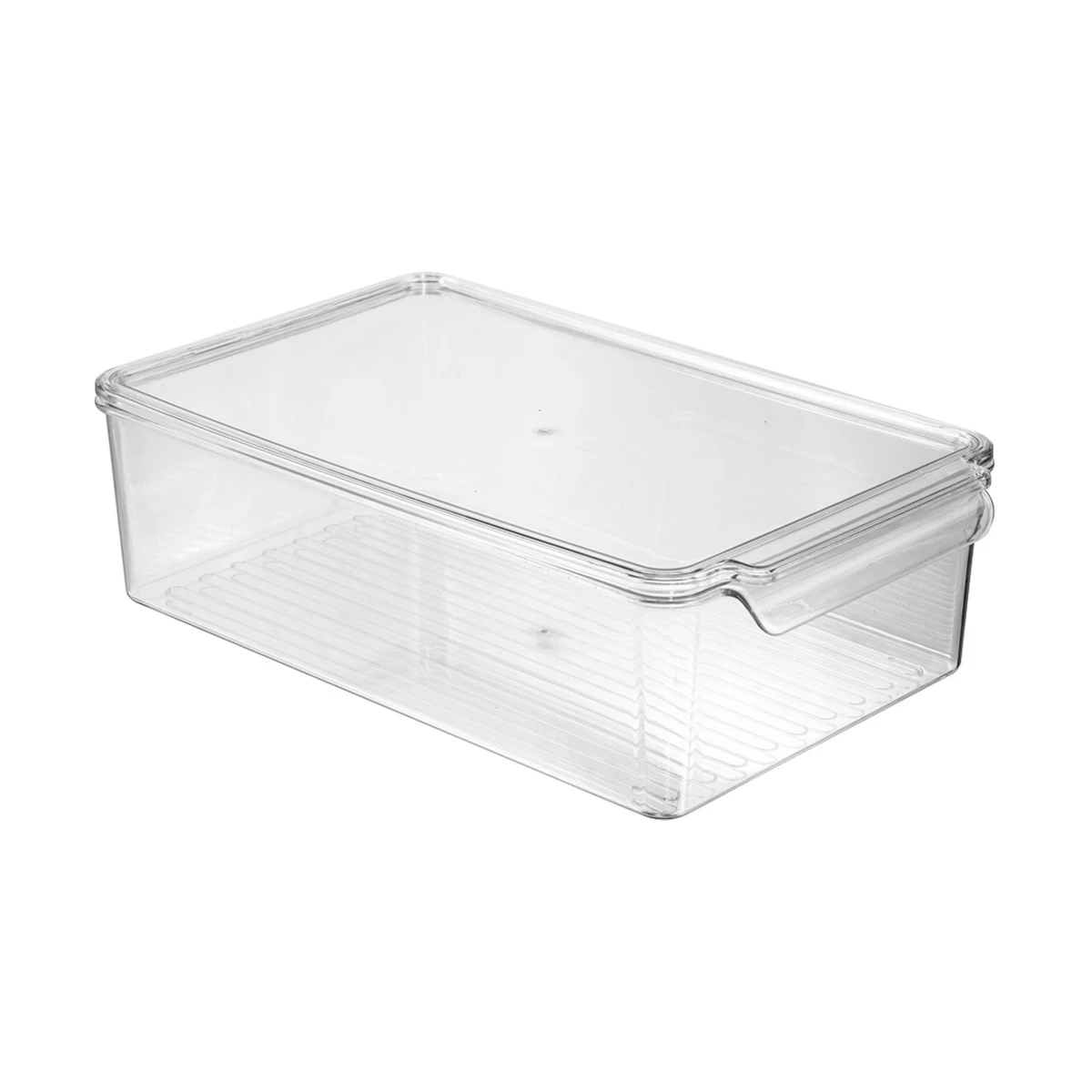 Transparent Organizador De Cocina Stackable Pantry Fridge Storage Bin Organizer Box with Foldable Lid