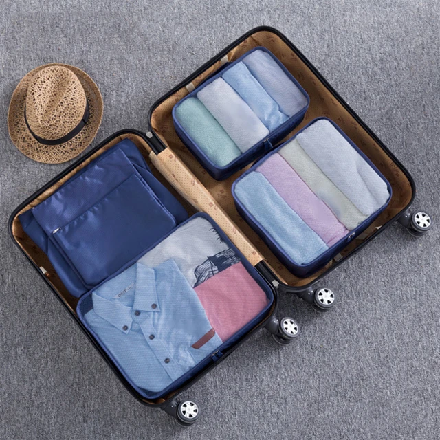 Travel Packing Waterproof Cubes Bag Six Sets Of Multifunctional  Luggage Storage Bag  Accept Custom