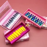 Tstory Eyelash Transparent plastic paper nail Box Private Label  Custom Lashbox Packaging case magnetic eyelashes vendor
