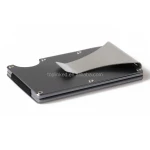 Tuopuke minimalist slim stainless steel wallet rfid protect wallet with money clip