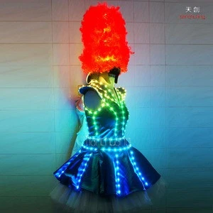 Unique Brazil Carnival costumes ,LED Light stage costume with headwear