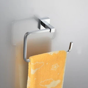 Unique Design Square Shape Brass Chrome Modern Bathroom Towel Ring