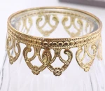 Unique Design Tea Light Holder Creative Glass Candlestick Cup with Silver Metal Clad Band Votive Candle Holders For Wholesale