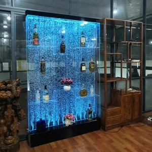 used led light aquarium water bubble wall wine bar cabinet luxury restaurant furniture
