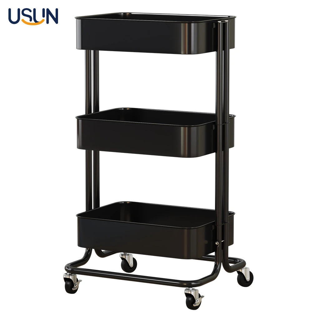 USUN Lasker Utility Metal Multifunction Dolly Rolling Flower Kitchen Storage Cart With Wheels