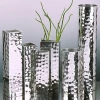 VIFV3003,4,5 Square,Round Hammer finished recycled aluminum Flower Vase