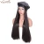 Import Vigorous Black Straight Wig With Black Hat For Women Heat Resistant Synthetic Hair Extensions from China