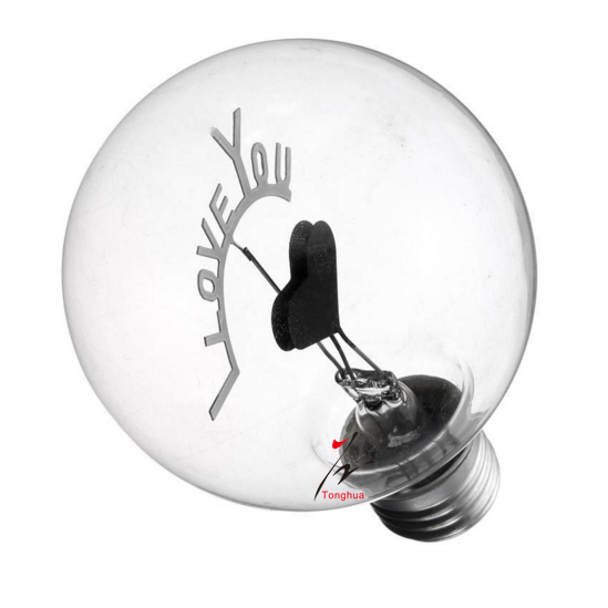 Vintage Edison Bulb Tonghua  E27 G80 Retro Incandescent Light Bulbs I Love You Heart Shape Christmas  Lamp Lighting AC220V