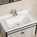 Wall mounted wholesaler high quality modern pvc cabinet wc with ceramic sink and environmental cheap furniture bathroom cabinet