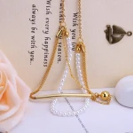 Wedding accessories write pearl beads necklace elegant women pendant necklace