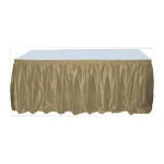 Wedding rectangle ruffled table skirt