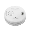 White AC220V hard wired DC9V RF fire alarm smoke detector with 1 year battery