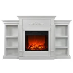white modern decor flame remote control decorative freestanding electric fireplace tv stand heater