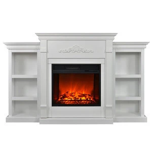 white modern decor flame remote control decorative freestanding electric fireplace tv stand heater