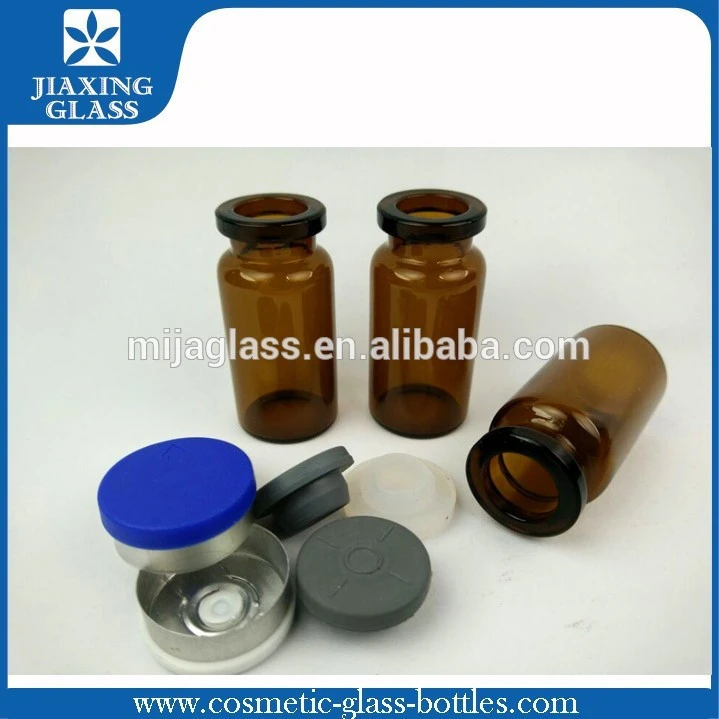 Wholesale 10ml Medical Tubular Glass Vials/Bottle Clear/ Amber Glass Vial with Aluminum Screw Cap and Rubber Stoppers