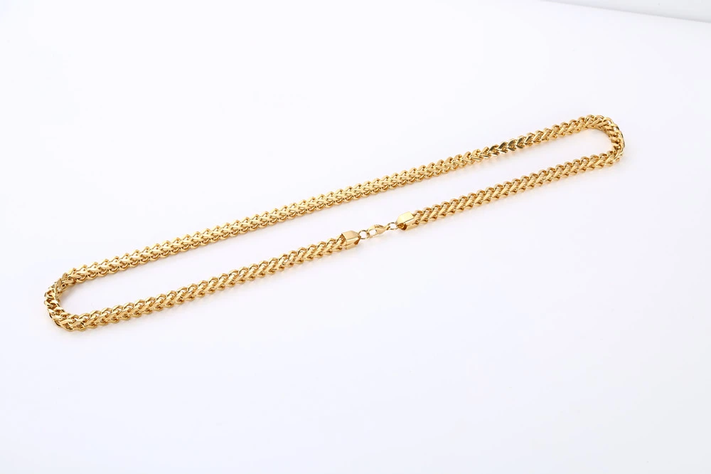 Wholesale 45cm Stainless Steel Necklace Mens 14k 18K Gold Plated Filled Cable Franco Figaro Chain Necklace