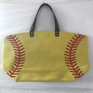 Wholesale Canvas Baseball Tote Bags Printed Softball Sports Durable Hand Bags