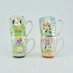 Wholesale Ceramic Mug Printed Cartoon Handmade Coffee Ceramic Enamel Mug