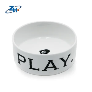 Wholesale ceramic pet bowls feeder with lovely design for animals food