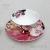 Import wholesale colorful ceramic tea cups and saucer red rose bone china tea cup set from China