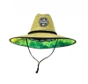  Wholesale custom cheap America sombrero beach surf lifeguard straw hat with  camo underbrim print
