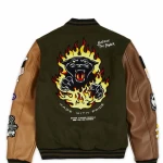 Wholesale custom embroidered patch Vintage letterman high quality pu leather sleeves mens jackets varsity jacket