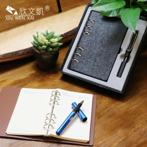 Wholesale Customized A6 Notebook Gel Pen Office Stationery business custom Gift Set all colour one pen set