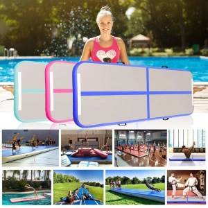 Wholesale DWF inflatable yoga mat custom sport air track Gymnastics Tumbling Mat Air Floor
