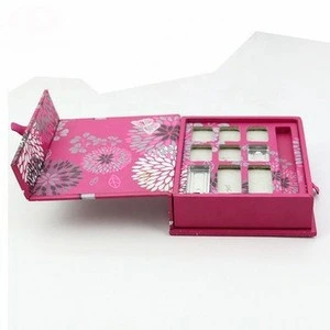 Wholesale empty cardboard cosmetic makeup eyeshadow palette with magnetic