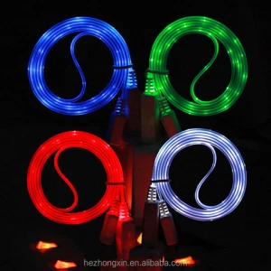 wholesale Flash Light-emitting led phone charger cable micro usb data cable for android mobile phone