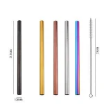 Wholesale Food Grade Stainless steel Bubble Milk Tea Drinking Straws  reusable